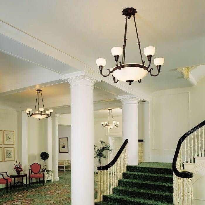 Classical™ 6 arm Medium Alabaster Chandelier with 2-1/4 in. shade holders