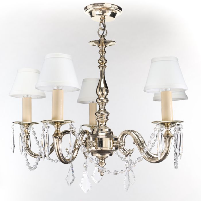 P13075 Chelsea Five Light Chandelier with Crystal