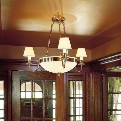 Tuscany with Band™ 3 arm Small Alabaster Chandelier with electric candles