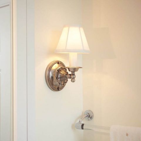 One Light Straight Arm Sconce with electric candle