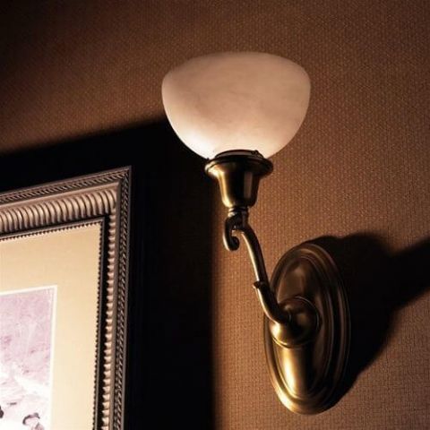 Canterbury™ One Light Curved Arm Sconce with 2-1/4 in. shade holder