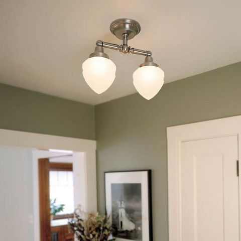 Carlton™ Two Light Flush Ceiling Fixture with 3-1/4 in. shade holder