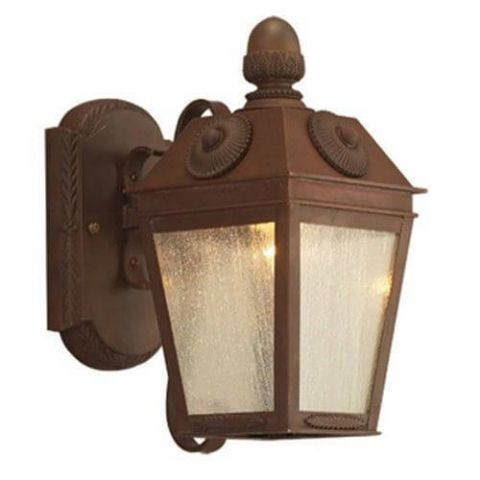French Country Lantern™ 6 in. Wide Scrolled Arm Exterior Wall Light