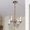Westport polished nickel chandelier with crystall
