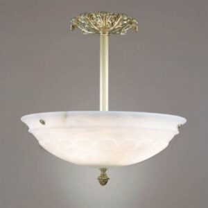 Petal Alabaster 19" Ornate Single-Stem Pendant