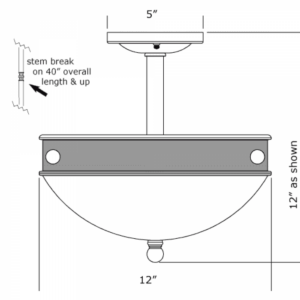 Tuscany with Band Alabaster 12" Single-Stem Pendant