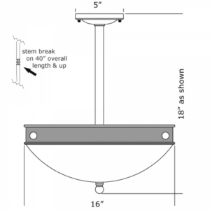 Tuscany with Band Alabaster 16" Single-Stem Pendant
