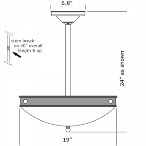Tuscany with Band Alabaster 19" Single-Stem Pendant