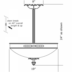 Laurel Leaf Alabaster 19" Ornate Single-Stem Pendant