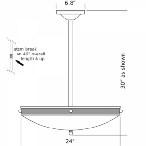 Tuscany with Band Alabaster 24" Single-Stem Pendant