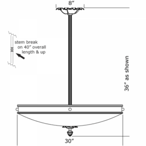Tuscany Alabaster 30" Ornate Single-Stem Pendant