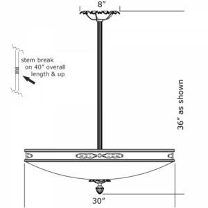 Laurel Leaf Alabaster 30" Ornate Single-Stem Pendant