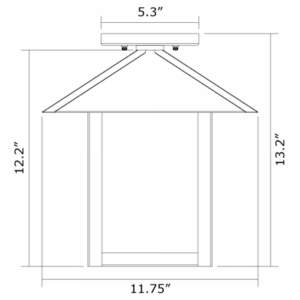 Pine Lake™ Exterior 12" Semi Flush Ceiling Fixture
