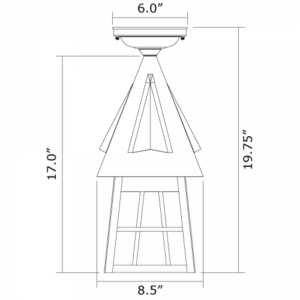 European Country™ Exterior 8" Semi Flush Ceiling Fixture