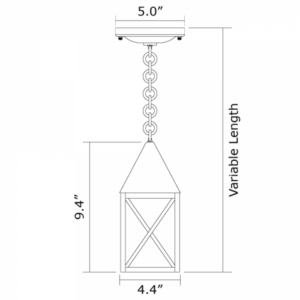 Carriage™ Exterior 4" Wide Chain Hung Pendant