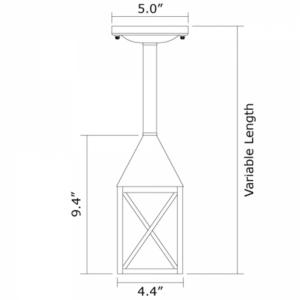 Carriage™ Exterior 4" Wide Solid Stem Pendant