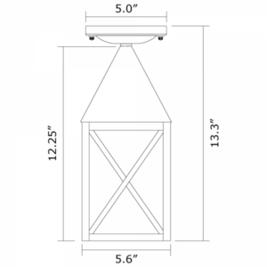 Carriage™ Exterior 6" Semi Flush Ceiling Fixture