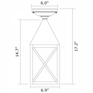 Carriage™ Exterior 7" Semi Flush Ceiling Fixture