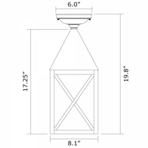 Carriage™ Exterior 8" Semi Flush Ceiling Fixture