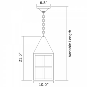 Carriage™ Exterior 10" Wide Chain Hung Pendant