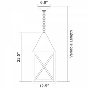 Carriage™ Exterior 12" Wide Chain Hung Pendant
