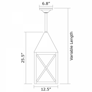 Carriage™ Exterior 12" Wide Solid Stem Pendant