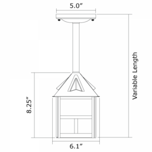 Cottage Exterior 6" Wide Solid Stem Pendant