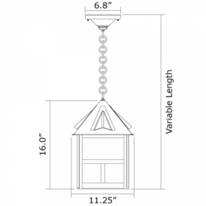Cottage™ Exterior 12" Wide Chain Hung Pendant