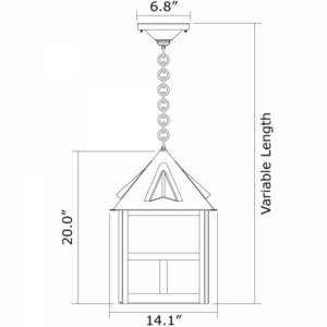 Cottage™ Exterior 14" Wide Chain Hung Pendant