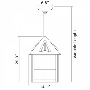 Cottage™ Exterior 14" Wide Solid Stem Pendant