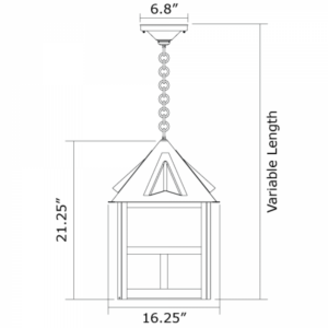 Cottage™ Exterior 16" Wide Chain Hung Pendant