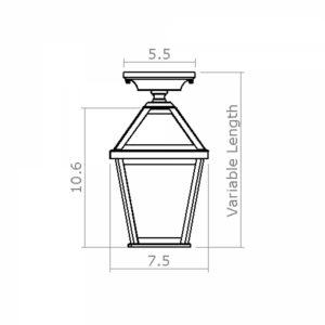 London™ Exterior 7" Semi Flush Ceiling Fixture