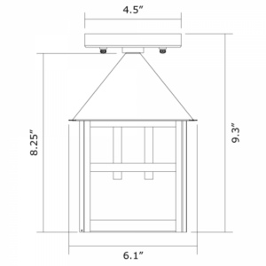 Bungalow™ Exterior 6" Semi Flush Ceiling Fixture
