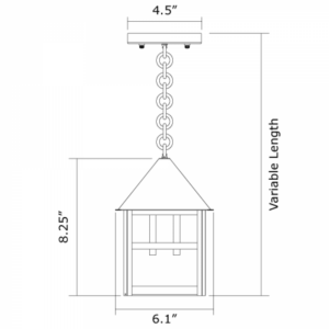 Bungalow™ Exterior 6" Wide Chain Hung Pendant