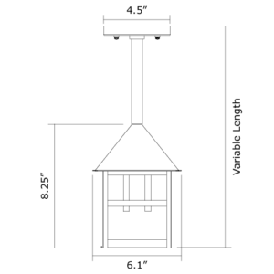 Bungalow™ Exterior 6" Wide Solid Stem Pendant