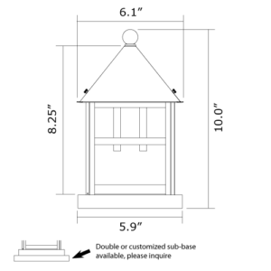 Bungalow Exterior 6" Wide Pier Light