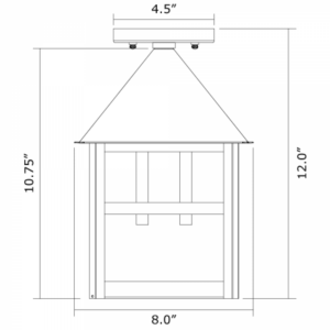 Bungalow™ Exterior 8" Semi Flush Ceiling Fixture