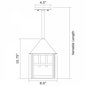 Bungalow™ Exterior 8" Wide Solid Stem Pendant