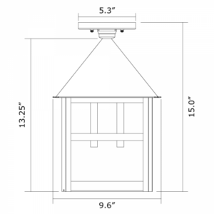 Bungalow™ Exterior 10" Semi Flush Ceiling Fixture