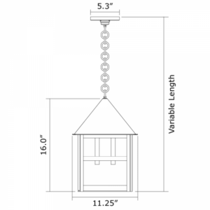 Bungalow™ Exterior 12" Wide Chain Hung Pendant