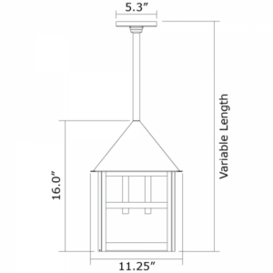 Bungalow™ Exterior 12" Wide Solid Stem Pendant