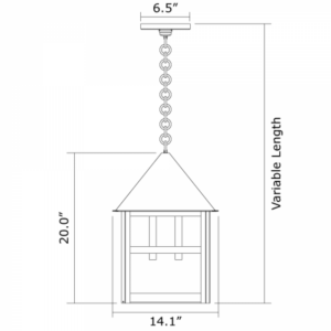 Bungalow™ Exterior 14" Wide Chain Hung Pendant