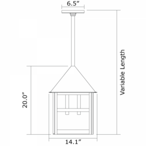 Bungalow™ Exterior 14" Wide Solid Stem Pendant