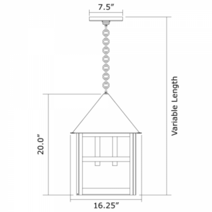 Bungalow™ Exterior 16" Wide Chain Hung Pendant