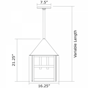 Bungalow™ Exterior 16" Wide Solid Stem Pendant