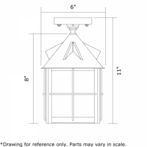 Stonehaven™ Exterior 6" Semi Flush Ceiling Fixture