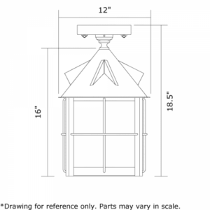 Stonehaven™ Exterior 12" Semi Flush Ceiling Fixture