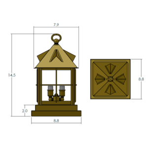 Stonehaven™ Lantern 8" Wide Exterior Pier Light