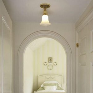 One Light Flush Ceiling Fixture With 2-1/4" Shade Holder