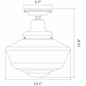 Carlton™ Interior One Light Flush Ceiling Fixture with 6-1/4" Shade Holder